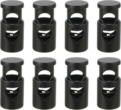 uxcell 8Pcs Metal Cord Locks, 6mm Single Hole Toggle Spring Stop Cord Locks End Fastener Slider for Backpacks Clothing Drawstrings Lanyards, Silver White in Saudi Arabia
