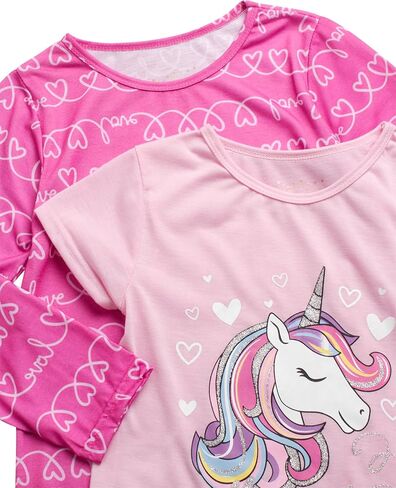 Sweet & Sassy Girls' Pajamas - 2 Pack Sleep Shirt Nightgown Pajamas (Size: 4-14) in Saudi Arabia