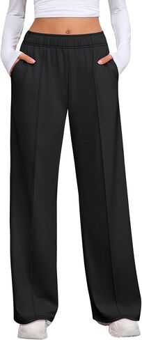 Neer Women's Wide Leg Sweatpants with Pockets Elastic High Waist Casual Comfy Baggy Lounge Pants Joggers 2024 Fall Trendy in Saudi Arabia
