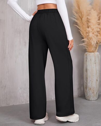 Neer Women's Wide Leg Sweatpants with Pockets Elastic High Waist Casual Comfy Baggy Lounge Pants Joggers 2024 Fall Trendy in Saudi Arabia