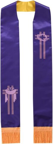 BLESSUME Church Priest Reversible Stole Clergy Mass Stole with Tassels in Saudi Arabia