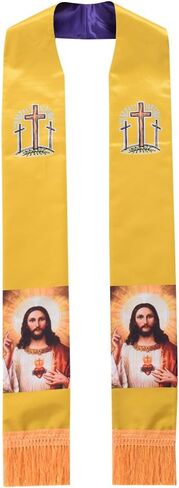 BLESSUME Church Priest Reversible Stole Clergy Mass Stole with Tassels in Saudi Arabia
