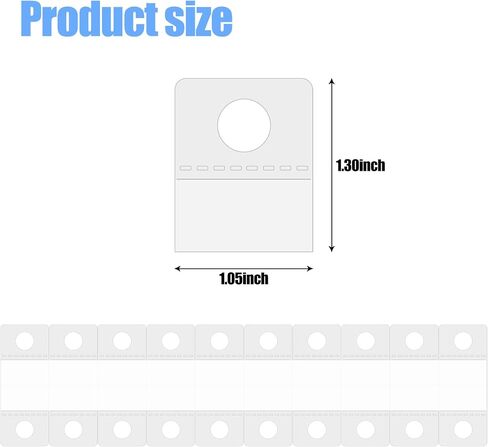 100 PCS Clear Sticky Hang Tabs, Plastic Sticky Hanging Tabs for Store Displays Retail Displays (Medium Round Hole) in Kuwait