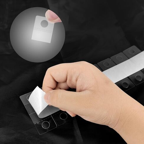 100 PCS Clear Sticky Hang Tabs, Plastic Sticky Hanging Tabs for Store Displays Retail Displays (Medium Round Hole) in Kuwait