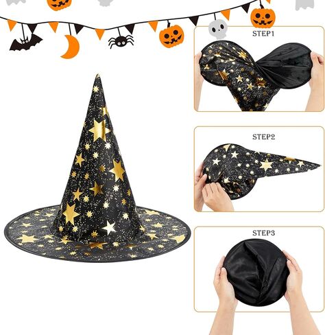 Century Star Kids Witch Hat Star Printing Wizard Hat for Boys Girls Halloween Hat Cosplay Party Decorations in Saudi Arabia
