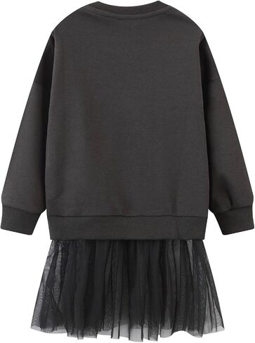 HILEELANG Toddler Girl Long Sleeve Dress Cotton Casual Jersey Shirt Playwear Applique Dress in Saudi Arabia