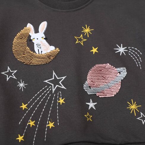 HILEELANG Toddler Girl Long Sleeve Dress Cotton Casual Jersey Shirt Playwear Applique Dress in Saudi Arabia