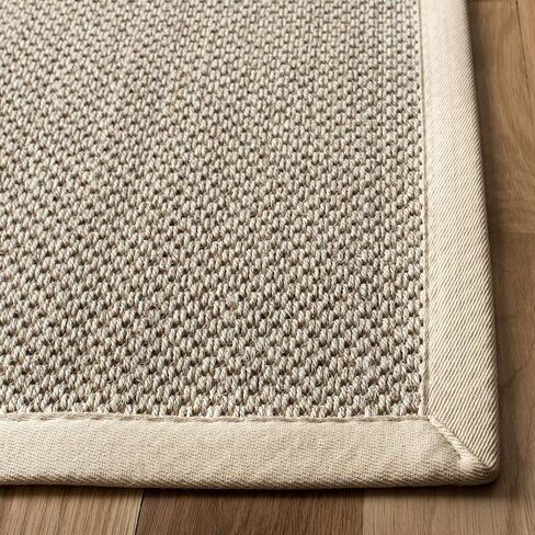 SAFAVIEH Natural Fiber Collection Area Rug - 8' x 10', Marble & Beige, Border Sisal Design, Easy Care, Ideal for High Traffic Areas in Living Room, Bedroom (NF143C) in Saudi Arabia