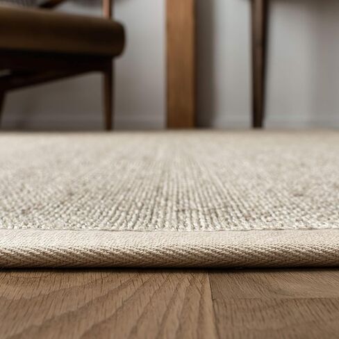SAFAVIEH Natural Fiber Collection Area Rug - 8' x 10', Marble & Beige, Border Sisal Design, Easy Care, Ideal for High Traffic Areas in Living Room, Bedroom (NF143C) in Saudi Arabia