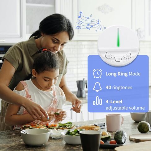 Motion Sensor Bed Alarm Caregiver Pager Indoor Alarm Room with Wireless Motion Fall Prevention for Elderly Monitoring Seniors Dementia Patients Seniors Home Door Chime (SJ PR1+CPM+SW+HG1-1+1+1+1) in Kuwait