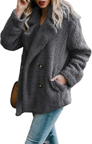 Dokotoo Womens 2024 Winter Fleece Teddy Bear Sherpa Jacket Coats with Pockets in Saudi Arabia