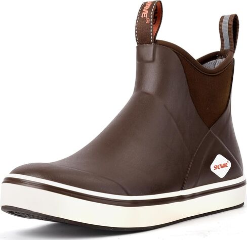 Showave Men's Deck Boots Waterproof Ankle Rain Boots High Performance Sports Sailing Booties Non-slip Rubber Boots Outdoors in Saudi Arabia
