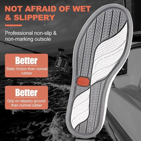 Showave Men's Deck Boots Waterproof Ankle Rain Boots High Performance Sports Sailing Booties Non-slip Rubber Boots Outdoors in Saudi Arabia