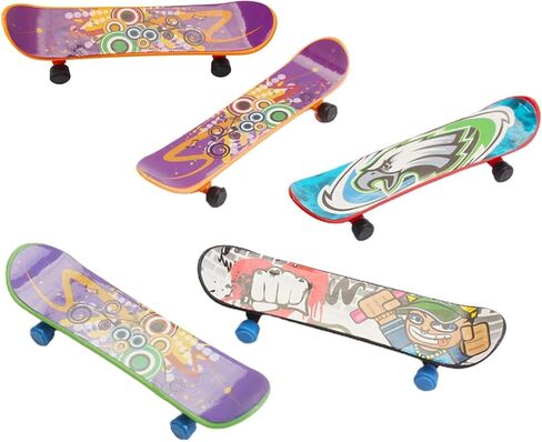 مجموعة 5 قطع من ألواح الأصابع متعددة الألوان - سكوتر تزلج صغير من البلاستيك القوي للكبار متنوع، صغير الحجم وخفيف الوزن وسهل الحمل in Kuwait