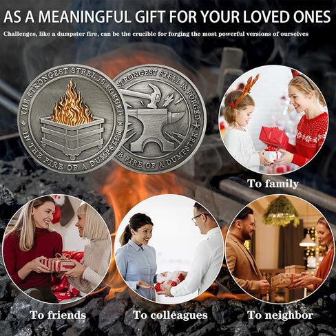 CHURYUML Dumpster Fire Coin ميدالية مرحة لتقدير الموظفين، هدايا هدية لزملاء العمل، هدايا مكتبية مضحكة للرجال والنساء، زملاء العمل، هدايا ملهمة لديكور المكتب in Kuwait