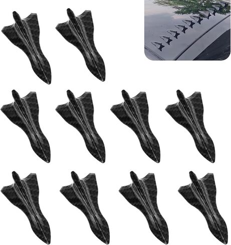 10 PCS Car Diffuser Shark Fin Set, Waterproof Durable Vehicle Roof Spoiler Wing, Universal Automotive Bumper Exterior Accessories Replacement for Most Cars (Black) in Saudi Arabia