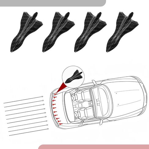 10 PCS Car Diffuser Shark Fin Set, Waterproof Durable Vehicle Roof Spoiler Wing, Universal Automotive Bumper Exterior Accessories Replacement for Most Cars (Black) in Saudi Arabia
