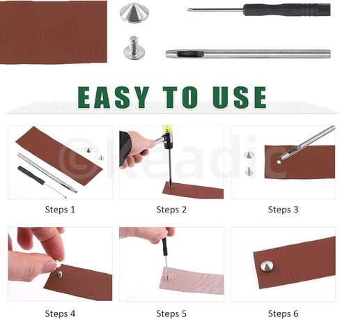Keadic 10X4.7MM Cone Spikes and Studs with Installation Tools, 4 Colors Metal Bullet Spikes Screw Back Punk Spike in Saudi Arabia