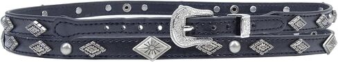 Western Hat Band for Cowboy Hats by Silver Canyon, Vegan Leather with Antiqued Diamond Concho and Studs in Saudi Arabia