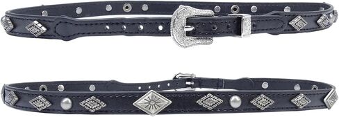 Western Hat Band for Cowboy Hats by Silver Canyon, Vegan Leather with Antiqued Diamond Concho and Studs in Saudi Arabia