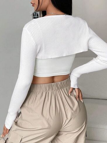 Womens Crop Cardigan Sweater Open Front Lightweight Knit Shrug Cardigan in Kuwait