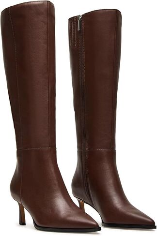 MICIFA Knee High Boots Leather Tall Boots for Women Stiletto Kitten Heeled Boot Pointed Toe Side Zipper Dress Boot in Saudi Arabia