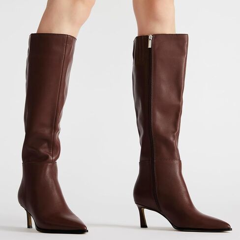 MICIFA Knee High Boots Leather Tall Boots for Women Stiletto Kitten Heeled Boot Pointed Toe Side Zipper Dress Boot in Saudi Arabia