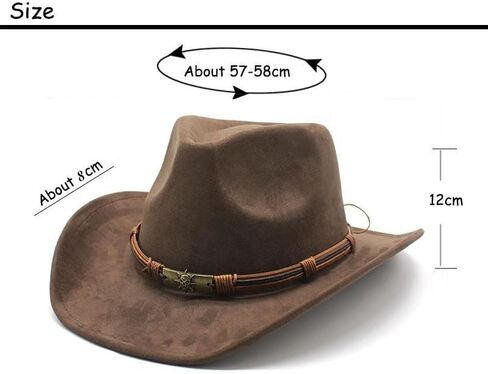 قبعات رعاة البقر الغربية ذات حافة واسعة للنساء والرجال من جلد الغزال راعية البقر فيدورا بنما للنساء والرجال in Kuwait
