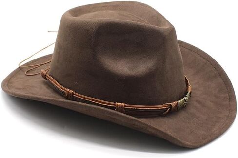 قبعات رعاة البقر الغربية ذات حافة واسعة للنساء والرجال من جلد الغزال راعية البقر فيدورا بنما للنساء والرجال in Kuwait