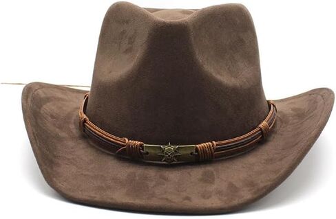 قبعات رعاة البقر الغربية ذات حافة واسعة للنساء والرجال من جلد الغزال راعية البقر فيدورا بنما للنساء والرجال in Kuwait