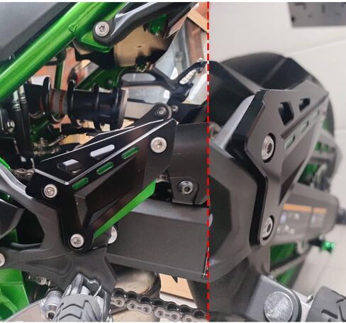 Motorcycle Foot Peg Footrest Protector Compatible With Kawasaki Z900SE 2022-2023 | Rear Set Heel Plates Guard Z900 SE Z 900 SE Accessories (black-1) in Saudi Arabia