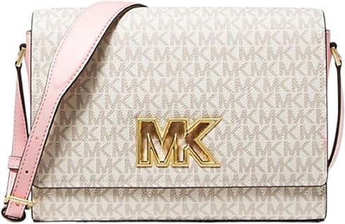 Michael Kors Mimi Medium Leather Messenger Crossbody (Powder Blush Multi) in Saudi Arabia