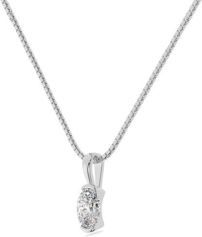 14K Gold Lab Grown Moissanite Oval Shape Half Bezel | 1 ctw | Pendant Only | FOR HER in Saudi Arabia