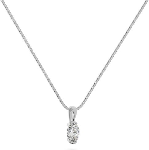 14K Gold Lab Grown Moissanite Oval Shape Half Bezel | 1 ctw | Pendant Only | FOR HER in Saudi Arabia
