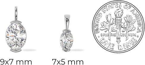 14K Gold Lab Grown Moissanite Oval Shape Half Bezel | 1 ctw | Pendant Only | FOR HER in Saudi Arabia