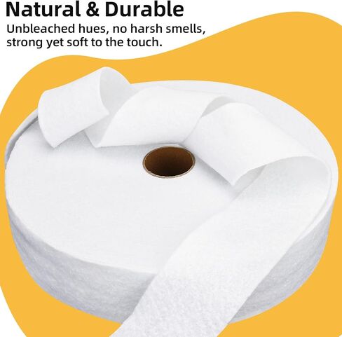 Jelly Roll Batting Strips for Rugs 2 1/4 Inches 55 Yards, Needle Punched Cotton Blend Batting Roll with Fabric Tube Maker for Braided Throw Jelly Roll Rugs/Purses/Quilts/Stuffed Plush Toys/Bags in Saudi Arabia