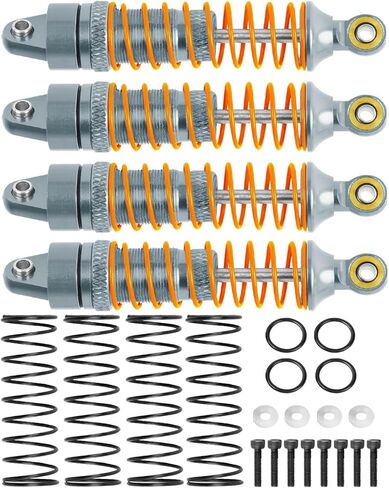 Alloy Front Rear RC Shocks Absorber Upgrades Part for 1/18 LaTrax Teton/LaTrax Desert Prerunner,Aluminum 4PCS RC Absorber Shocks,Titanium in Kuwait