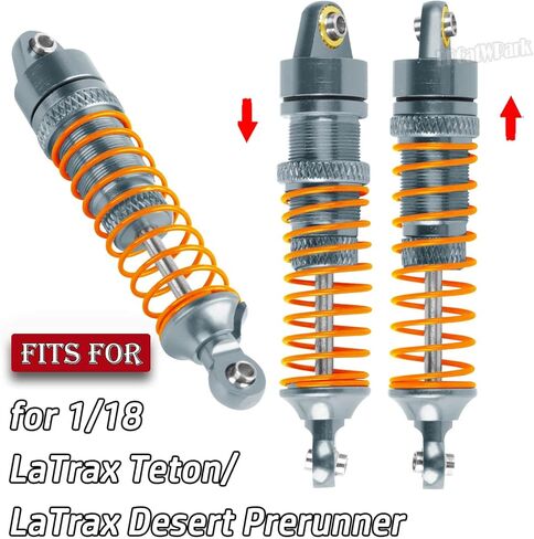 Alloy Front Rear RC Shocks Absorber Upgrades Part for 1/18 LaTrax Teton/LaTrax Desert Prerunner,Aluminum 4PCS RC Absorber Shocks,Titanium in Kuwait