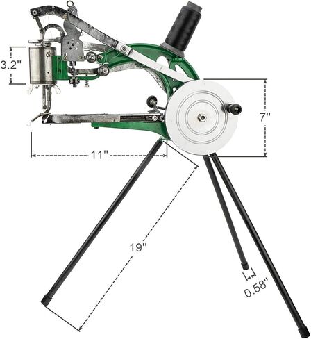 ماكينة إصلاح الأحذية اليدوية من الجلد من توللي، إطار من سبائك الألومنيوم المطورة - مقاومة للصدأ وقوية، ماكينة خياطة جلدية صغيرة شديدة التحمل للخياطة اليدوية بخط مزدوج من النايلون والقطن in Kuwait