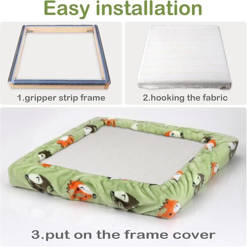 Needle Hooking Frame Cover 15.7"Square for Stripe Frame Rug Punch Frame Flannel-40cm (Green FOX) in Saudi Arabia