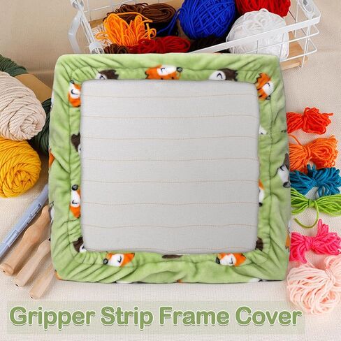 Needle Hooking Frame Cover 15.7"Square for Stripe Frame Rug Punch Frame Flannel-40cm (Green FOX) in Saudi Arabia