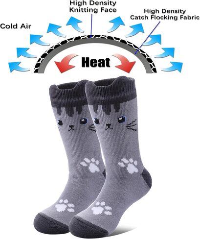 FNOVCO Cat Slipper Socks for Women with Grippers Fuzzy Soft Thick Winter Cozy Indoor Non Slip Warm Socks in Kuwait