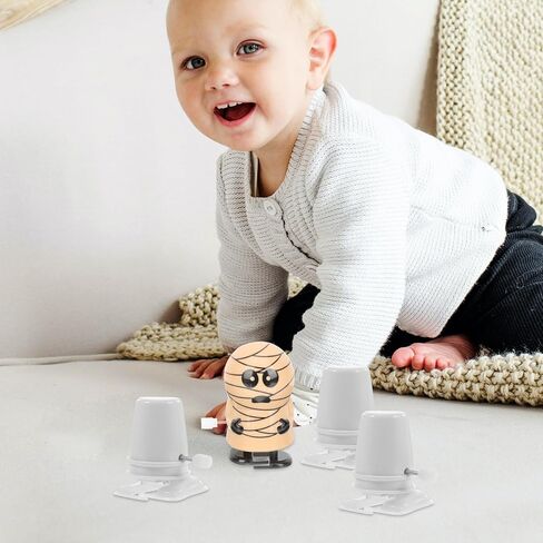 لعبة روبوت الرياح 12 قطعة حركة المشي على شكل الساعة، قاعدة لعبة الرياح، حركة الساعة، روبوت ذو أرجل، أجزاء لعبة الزينة المصنوعة من الطين (أبيض) in Kuwait