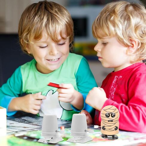 لعبة روبوت الرياح 12 قطعة حركة المشي على شكل الساعة، قاعدة لعبة الرياح، حركة الساعة، روبوت ذو أرجل، أجزاء لعبة الزينة المصنوعة من الطين (أبيض) in Kuwait