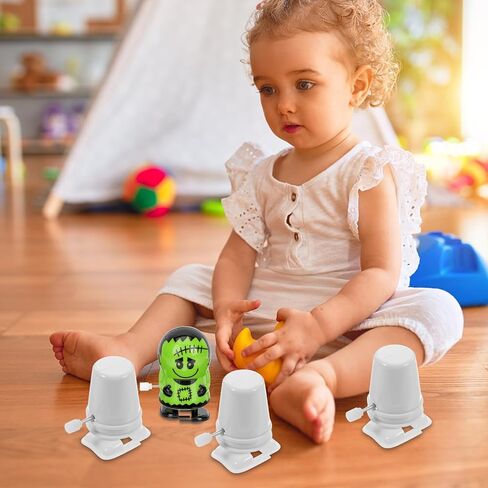 لعبة روبوت الرياح 12 قطعة حركة المشي على شكل الساعة، قاعدة لعبة الرياح، حركة الساعة، روبوت ذو أرجل، أجزاء لعبة الزينة المصنوعة من الطين (أبيض) in Kuwait