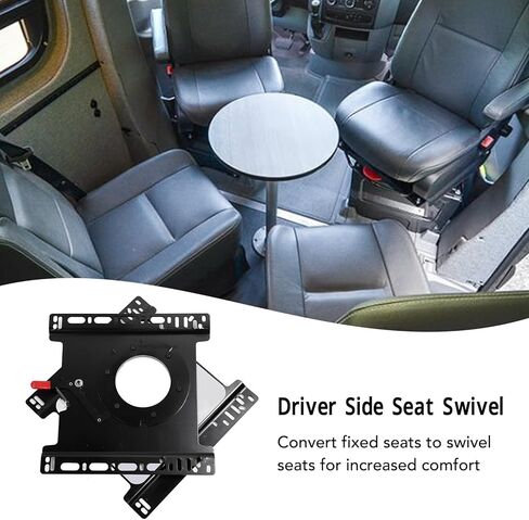 Car Seat Swivel Mount Plate, Carbon Steel 360° Rotatable RV Seat Swivel Base Vehicle Seat Swivel Base for Transit Sprinter Promaster, Driver Side ONLY in Kuwait