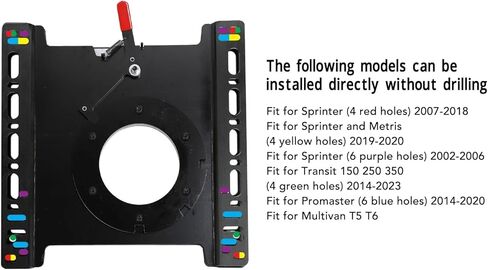 Car Seat Swivel Mount Plate, Carbon Steel 360° Rotatable RV Seat Swivel Base Vehicle Seat Swivel Base for Transit Sprinter Promaster, Driver Side ONLY in Kuwait