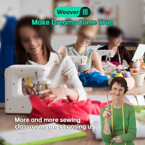 ويفر III: اجعل الأحلام تتحقق، ماكينة خياطة للمبتدئين، مجموعات ماكينة خياطة، مع أضواء، دواسات قدم، وضعين للطاقة، مقبض عكسي (أبيض كبير) in Kuwait