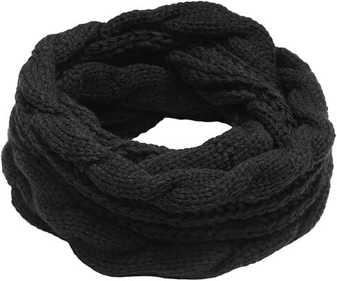 وشاح بحلقة دائرية إنفينيتي شتوية، مقاس 52 بوصة × 12 بوصة، أسود in Kuwait