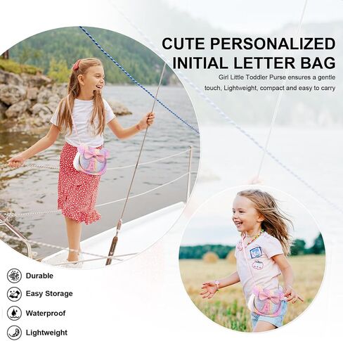 Birthday Gifts for 2 3 4 5 6 7 8 9 10 Year Old Girls, Toddler Kids Purse Little Girl Mouse Ear Bow Personalized Initial Purse in Saudi Arabia
